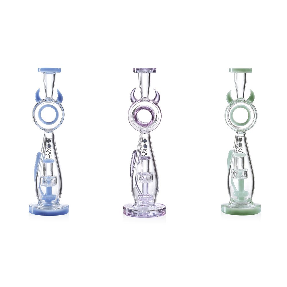 Lookah (Dab Rig) 12” Cute Percolator Elegant Cat Water Pipe Group Photo