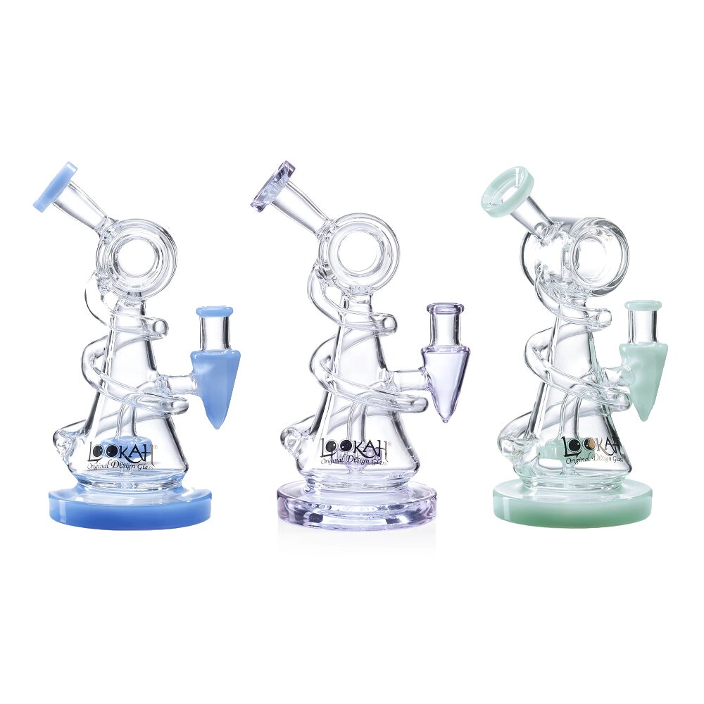 Lookah (Dab Rig) 9″ Mini Recycler Spiral Beaker Water Pipe Group Photo