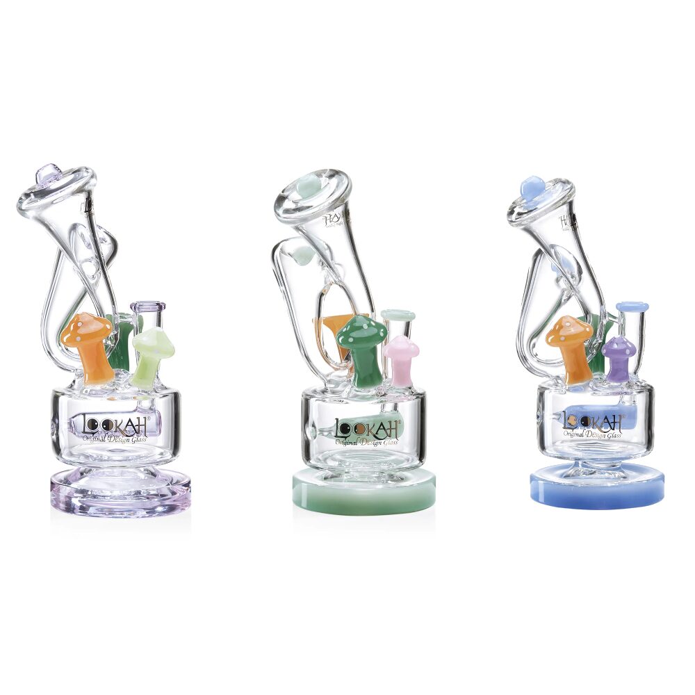 Lookah (Dab Rig) 9” Cute Recycler Fairy Mushroom Water Pipe