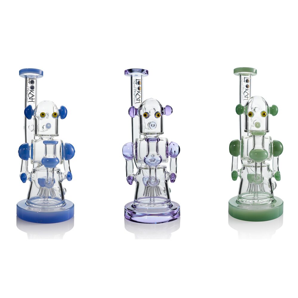 Lookah (Dab Rig) 12″ Recycler Robotic Glass Water Pipe Group Photo