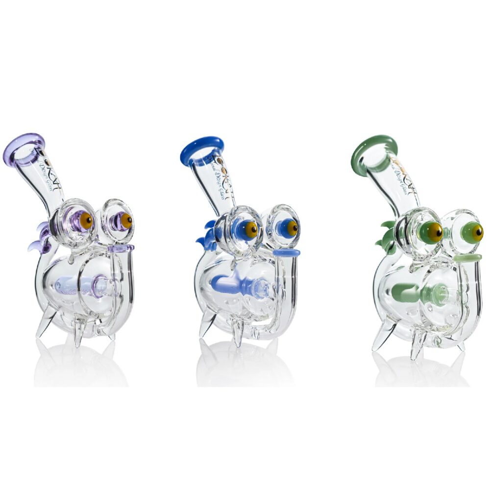 Lookah (Dab Rig) 8″ Mini Percolator WALL-E Glass Water Pipe Group Photo