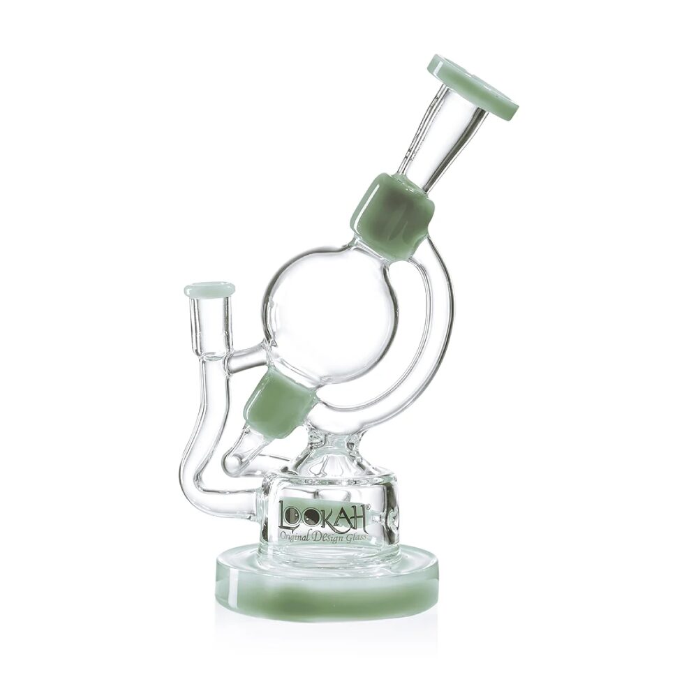 Lookah (Dab Rig) 10” Recycler Unique Globe Water Pipe Green