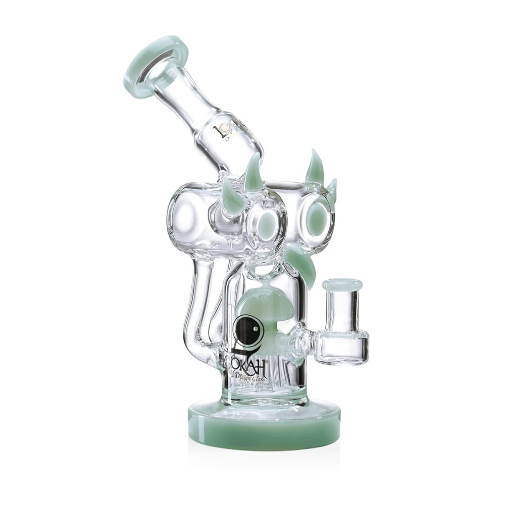 Lookah (Dab Rig) 10” Recycler Percolator Fantasy Bird Water Pipe Green