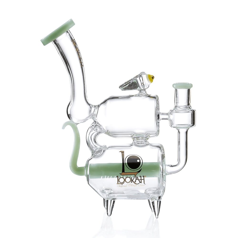 Lookah (Dab Rig) 9″ Cute Recycler Double Chamber Percolator Water Pipe Green