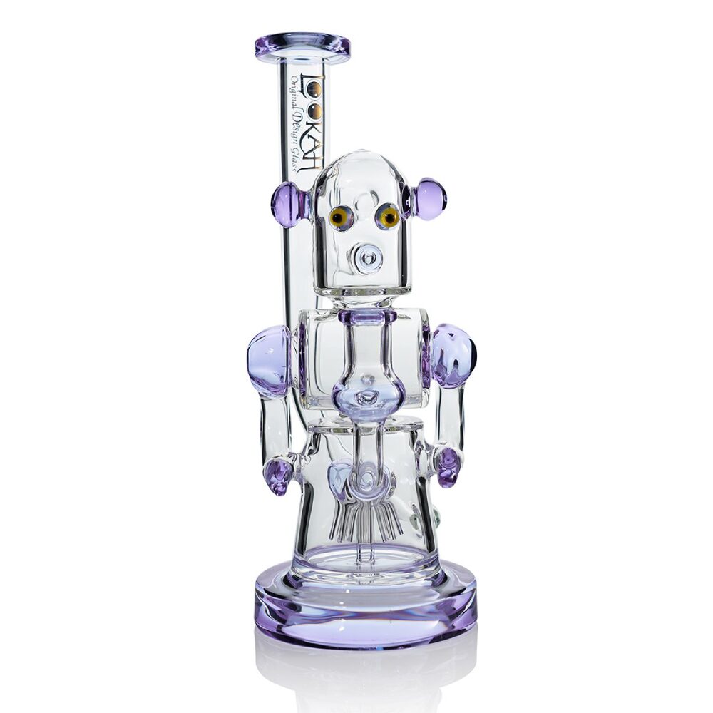 Lookah (Dab Rig) 12″ Recycler Robotic Glass Water Pipe Purple