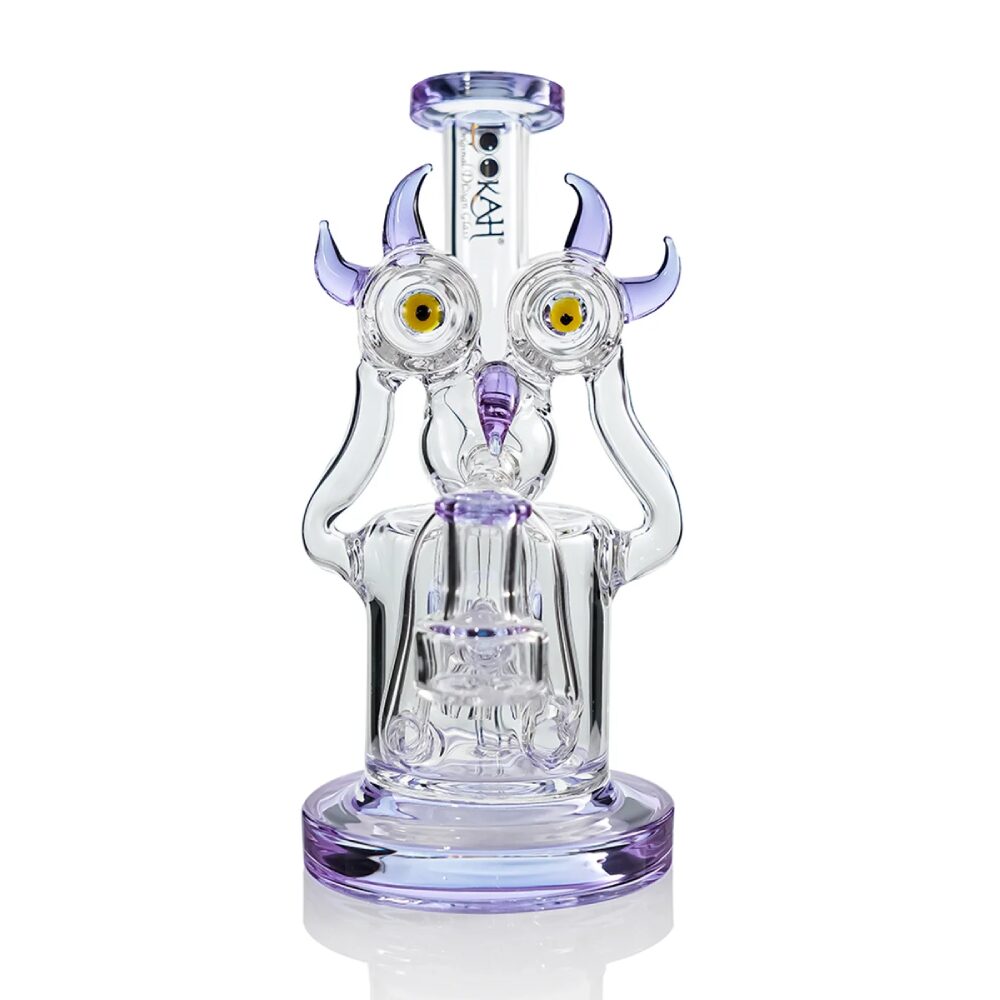 Lookah (Dab Rig) 8″ Recycler Double Inline Percolator Bird Water Pipe Purple