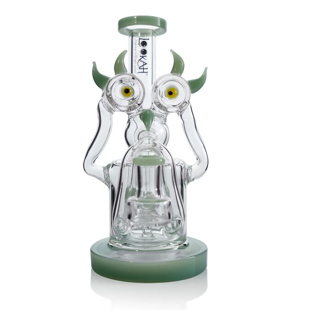 Lookah (Dab Rig) 8″ Recycler Double Inline Percolator Bird Water Pipe Green