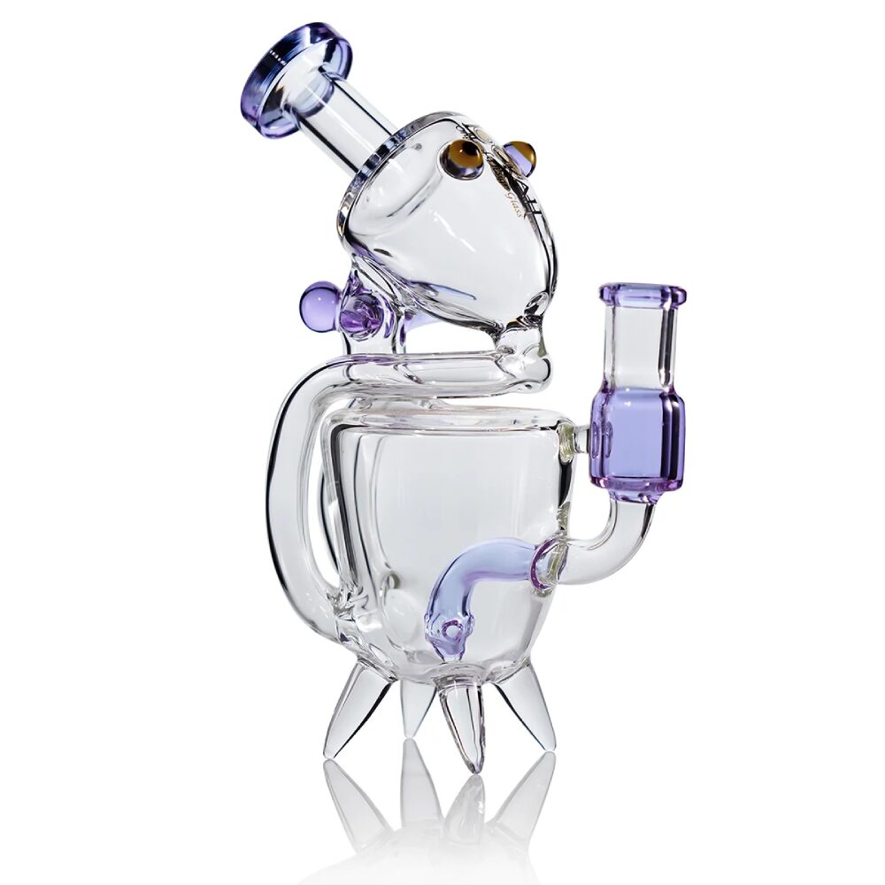 Lookah (Dab Rig) 8″ Recycler Cute Alien Glass Water Pipe Purple