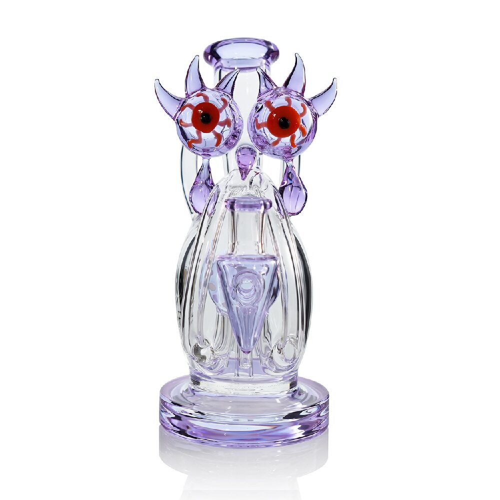 Lookah (Dab Rig) 10″ Cool Recycler Bloodshot Eyes Alien Water Pipe Purple