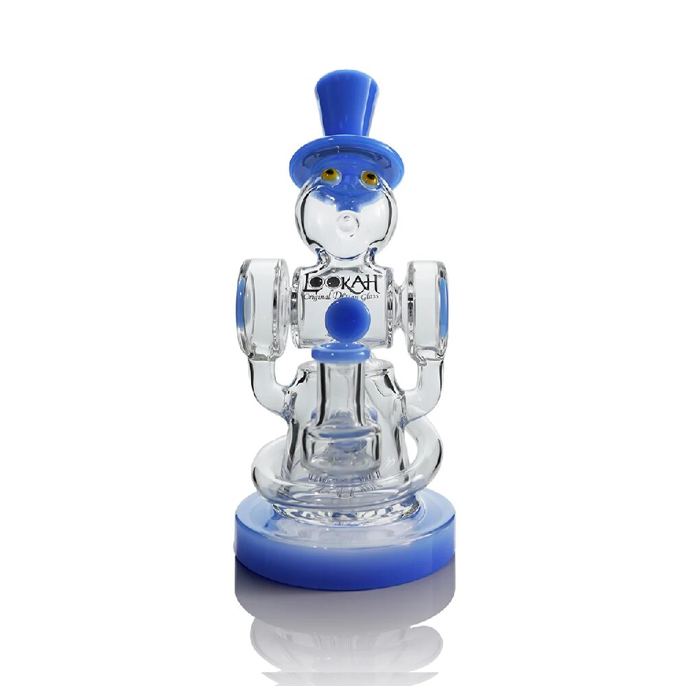 Lookah (Dab Rig) 9″ Recycler Gentleman Robot Water Pipe Blue