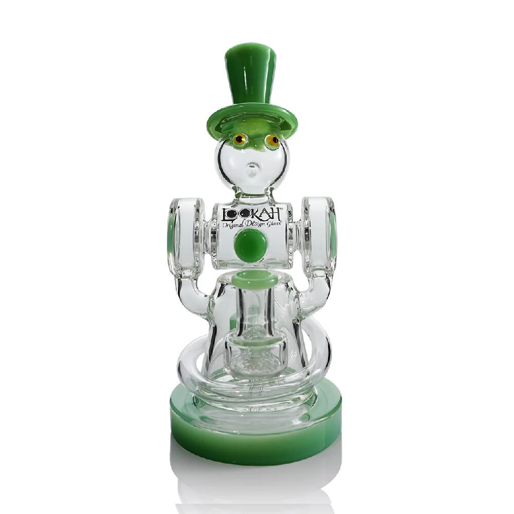 Lookah (Dab Rig) 9″ Recycler Gentleman Robot Water Pipe Green