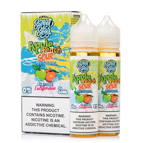 Apple Peach Sour On Ice by Finest Sweet & Sour 120ml with packaging