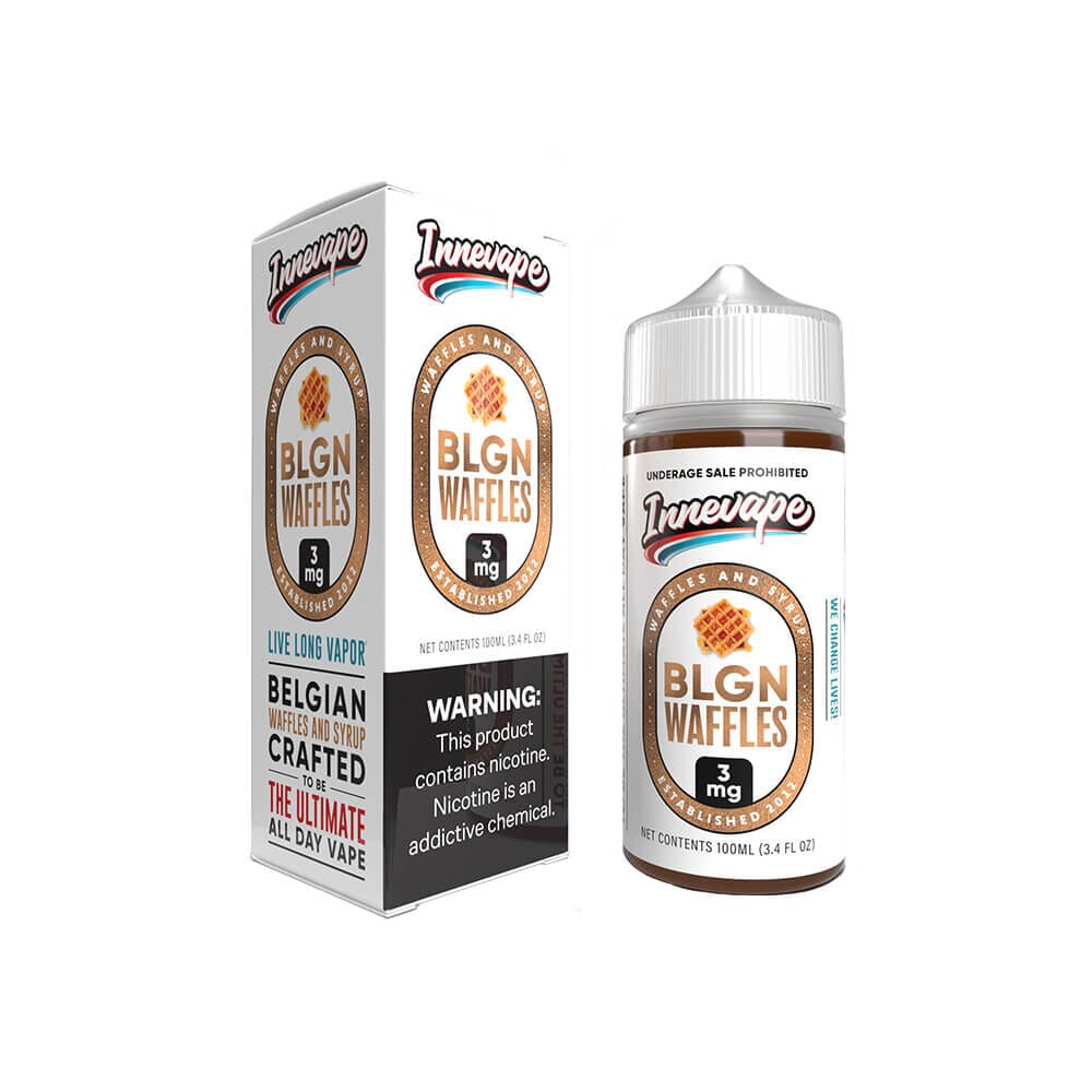 BLGN Waffles by Innevape TFN Series E-Liquid 100mL (Freebase) with packaging