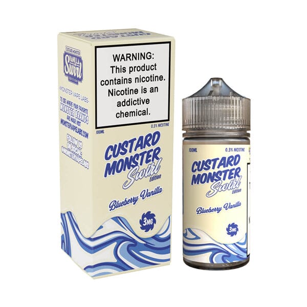 Blueberry Vanilla Custard Swirl Series Freebase E-Juice by Jam Monster 100mL with packaging