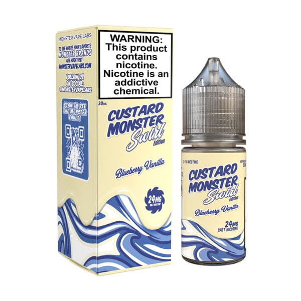 Blueberry Vanilla Custard Swirl Series Salts E-Juice by Jam Monster 30mL with packaging