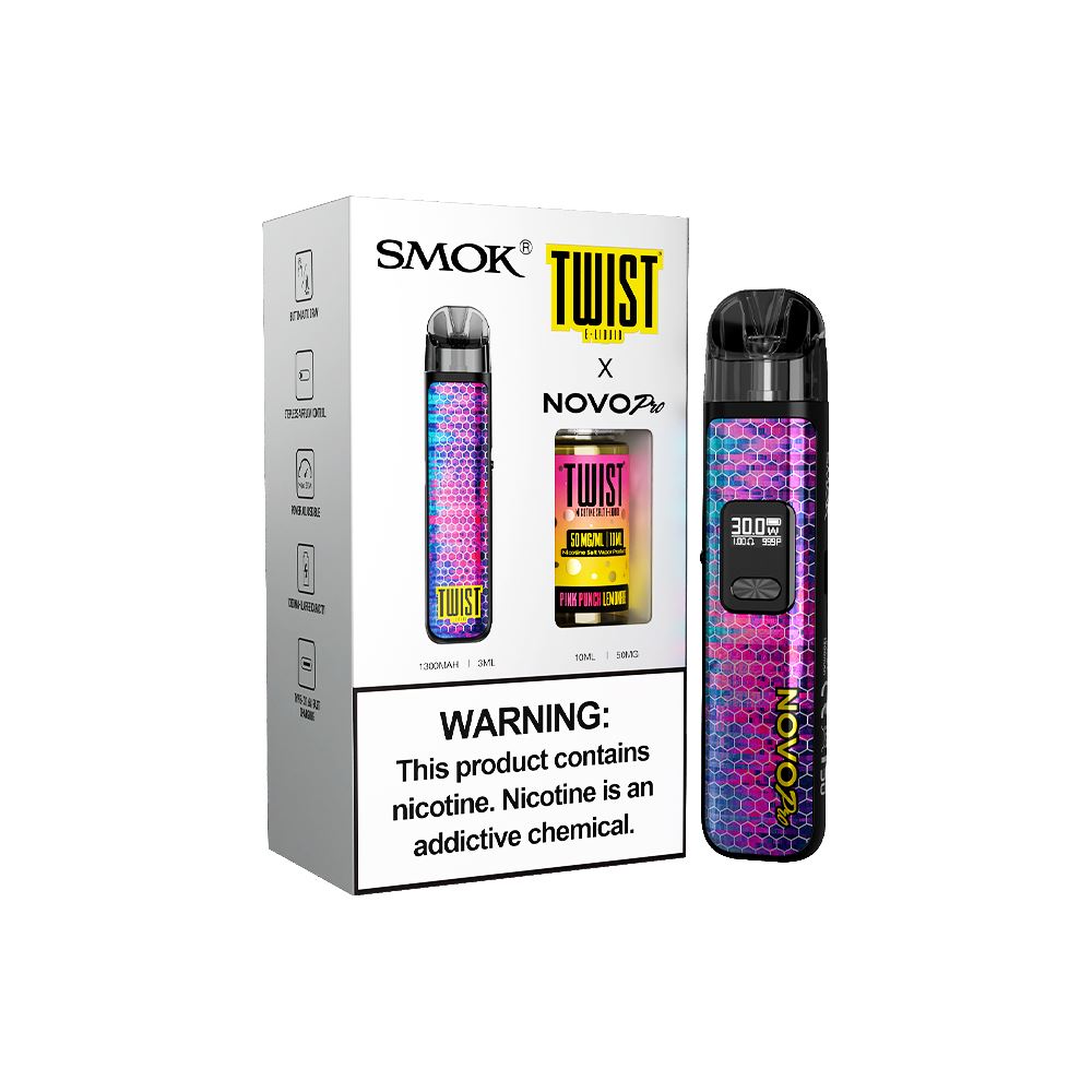 Collab Bundle – SMOK Novo Pro Device + Daddy’s Vapor 10mL Juice - Color:  Purple - Flavor: Pink Punch Lemonade with Packaging