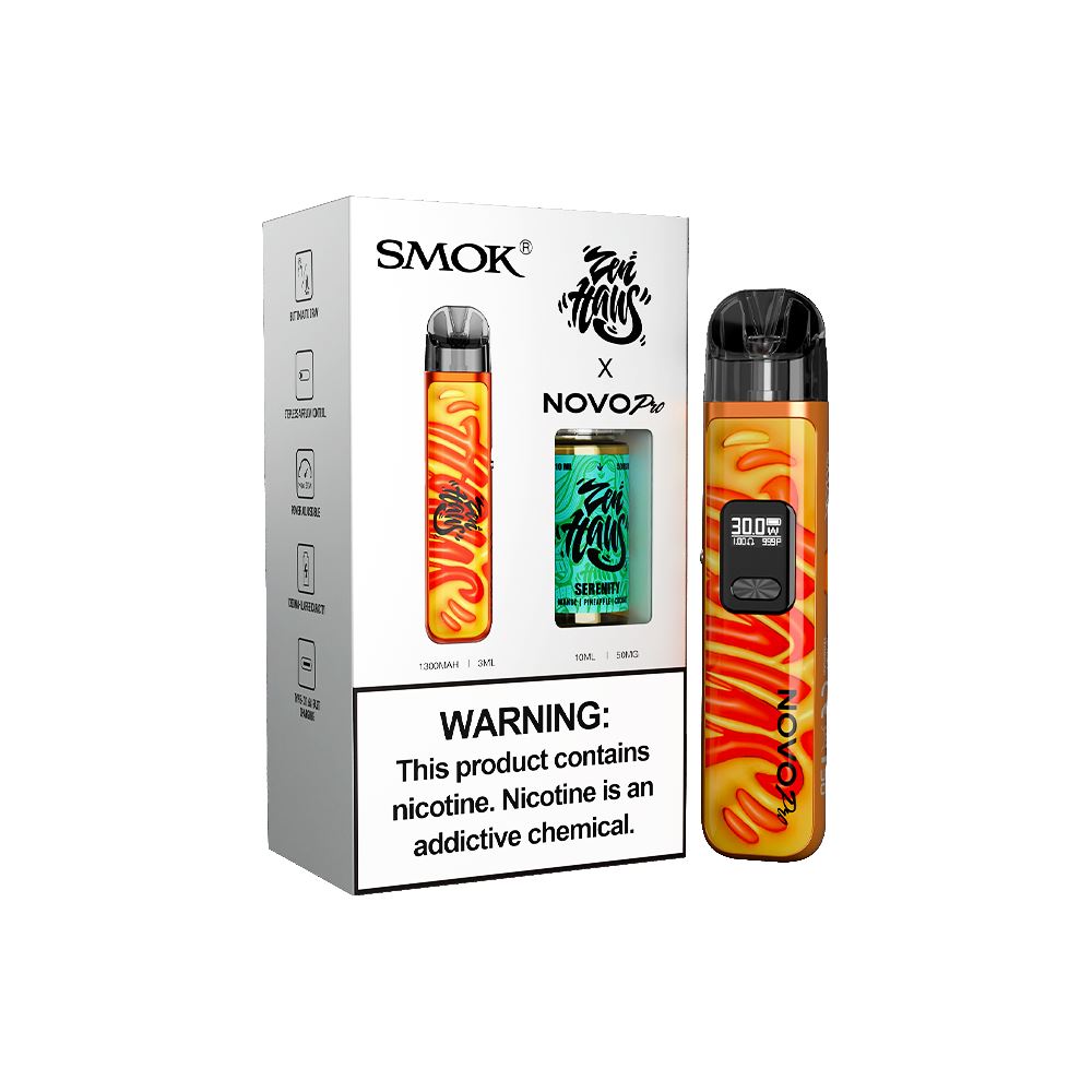 Collab Bundle – SMOK Novo Pro Device + Daddy’s Vapor 10mL Juice -  Color:  Zen Haus - Flavor: Serenity with Packaging