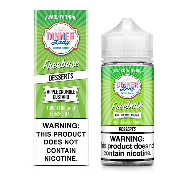 Apple Crumble Custard TFN Freebase E-Juice by Dinner Lady 100mL with packaging