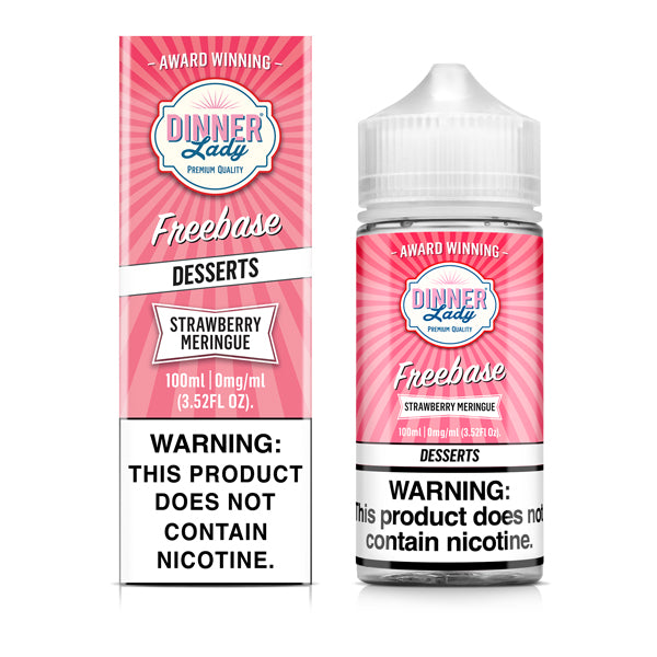 Strawberry Meringue TFN Freebase E-Juice by Dinner Lady 100mL with packaging