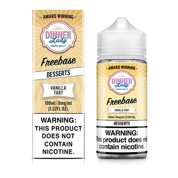 Vanilla Tart TFN Freebase E-Juice by Dinner Lady 100mL with packaging