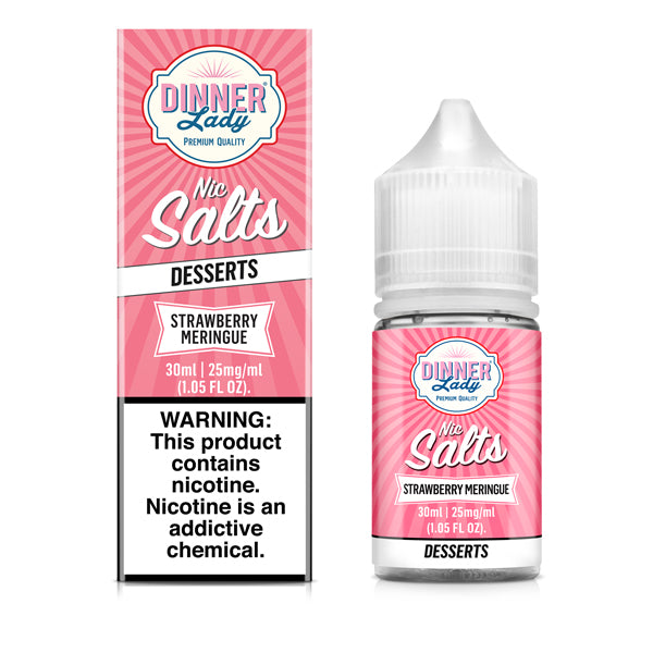 Strawberry Meringue TFN Salt Nic E-Juice by Dinner Lady 30mL with packaging