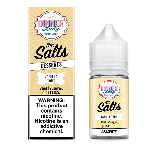 Vanilla Tart TFN Salt Nic E-Juice by Dinner Lady 30mL with packaging