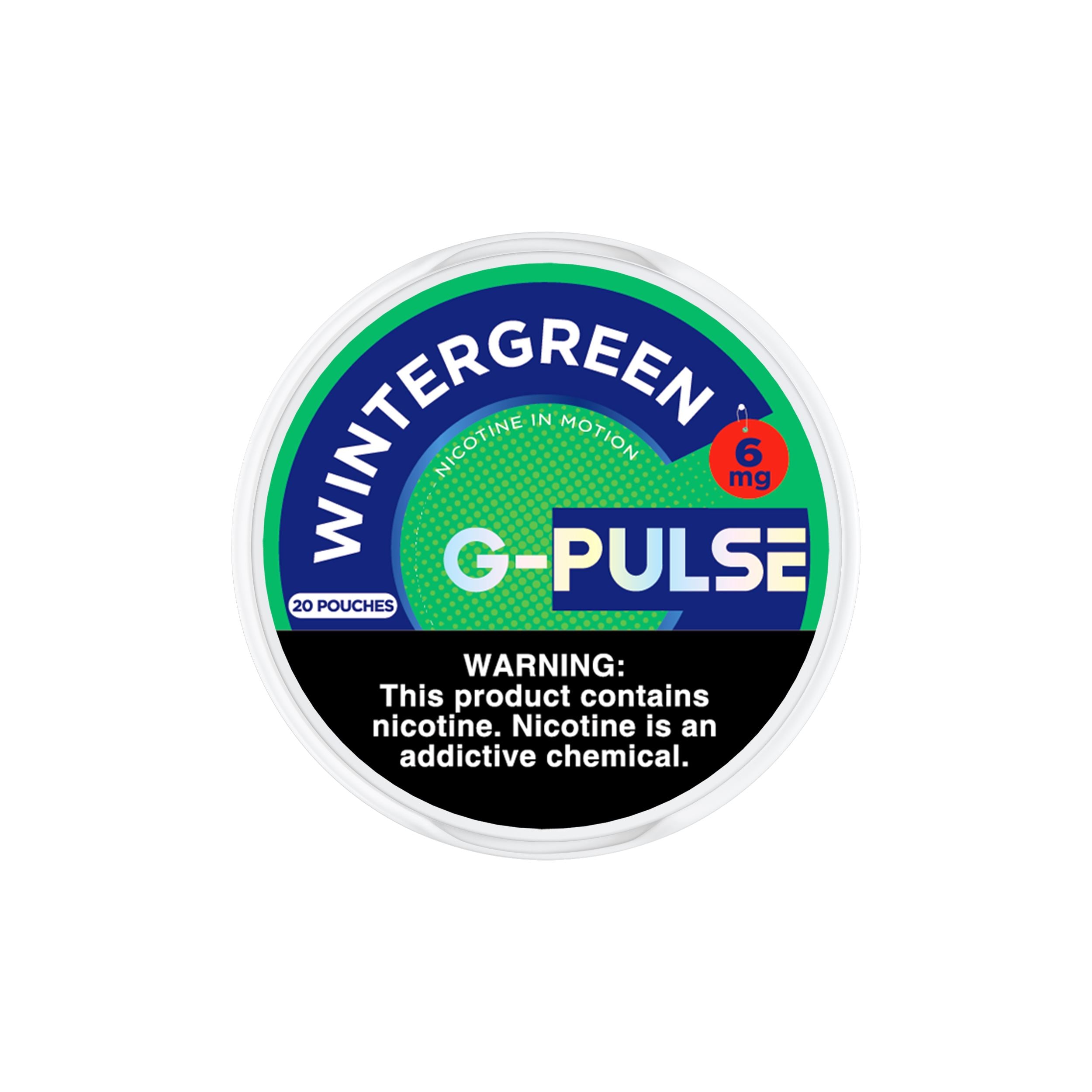 G Pulse Nicotine Pouches (20ct Can) 5pc Display Wintergreen