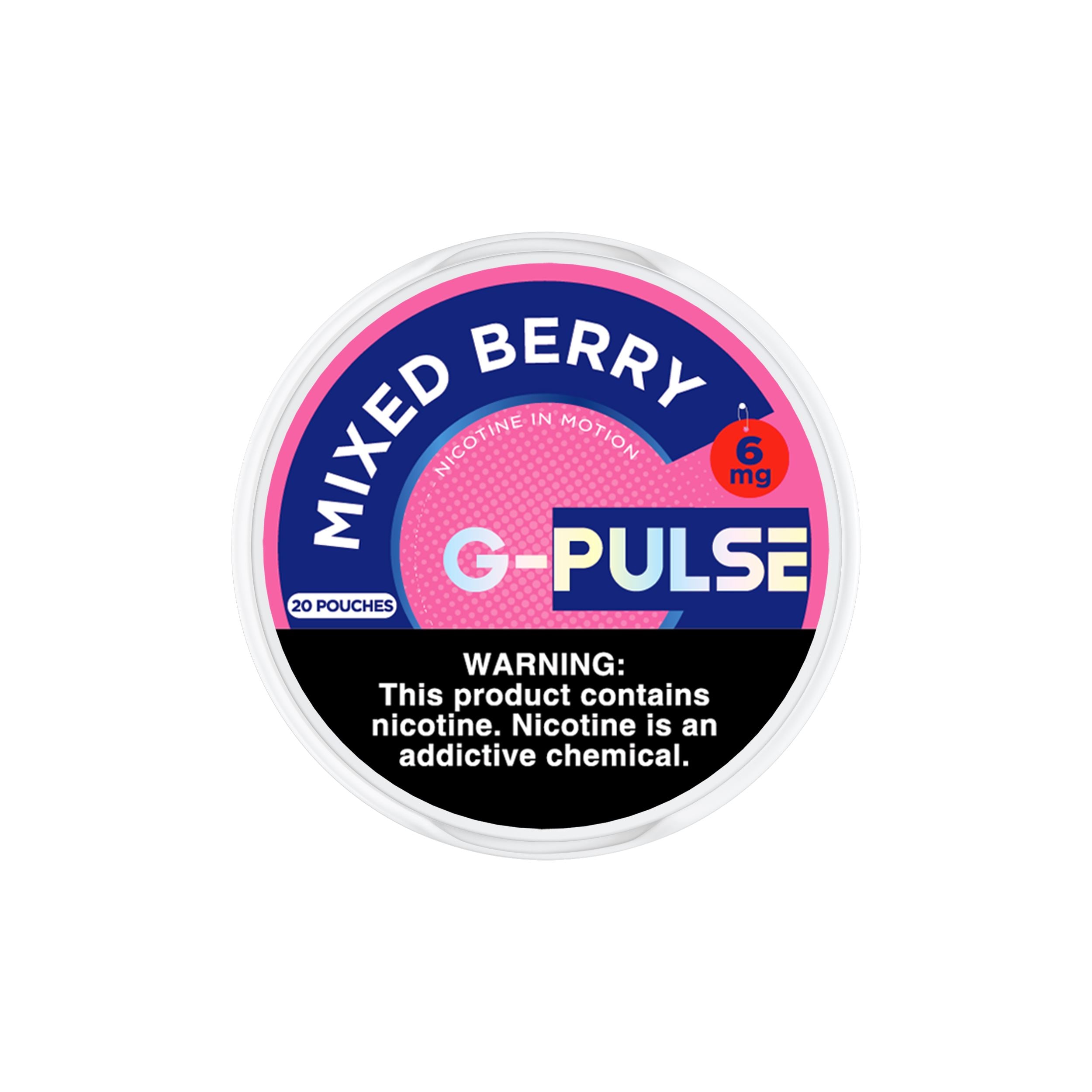 G Pulse Nicotine Pouches (20ct Can) 5pc Display Mixed Berry