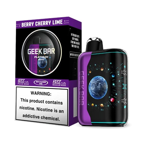 Geek Bar Pulse X Disposable berry cherry lime with packaging platinum edition