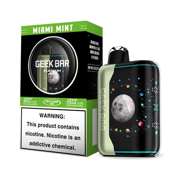 Geek Bar Pulse X Disposable miami mint with packaging platinum edition