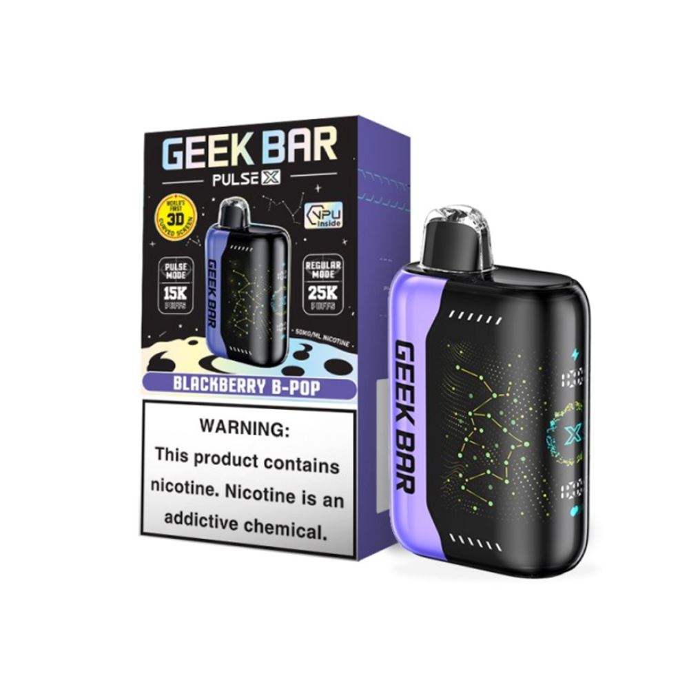 Geek Bar Pulse X Disposable Blackberry B-Pop with packaging