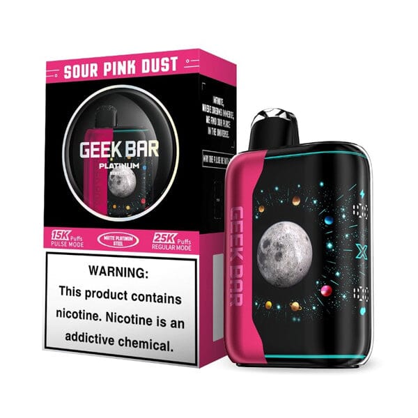 Geek Bar Pulse X Disposable sour pink dust with packaging platinum edition