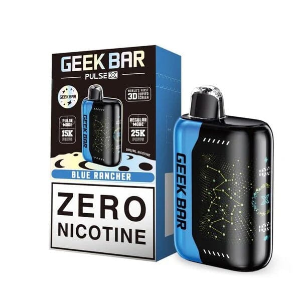 Geek Bar Pulse X ZERO Disposable 25000 Puff 18mL blue rancher with packaging