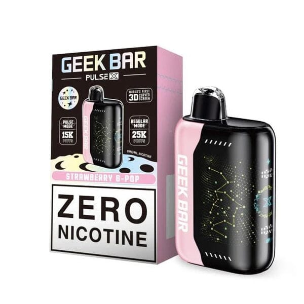 Geek Bar Pulse X ZERO Disposable 25000 Puff 18mL strawberry b-pop with packaging