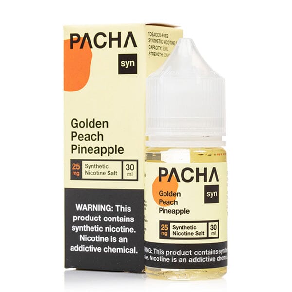 Golden Peach Pineapple by Pacha Mama Salts E-Liquid TFN with packaging