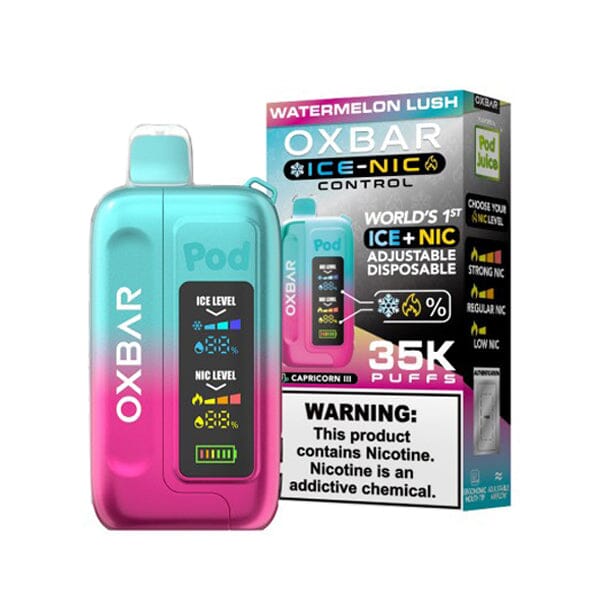 Ice-Nic Control 35000 Puffs Disposable E-Cig by Oxbar 50mg 14mL watermelon lush with packaging