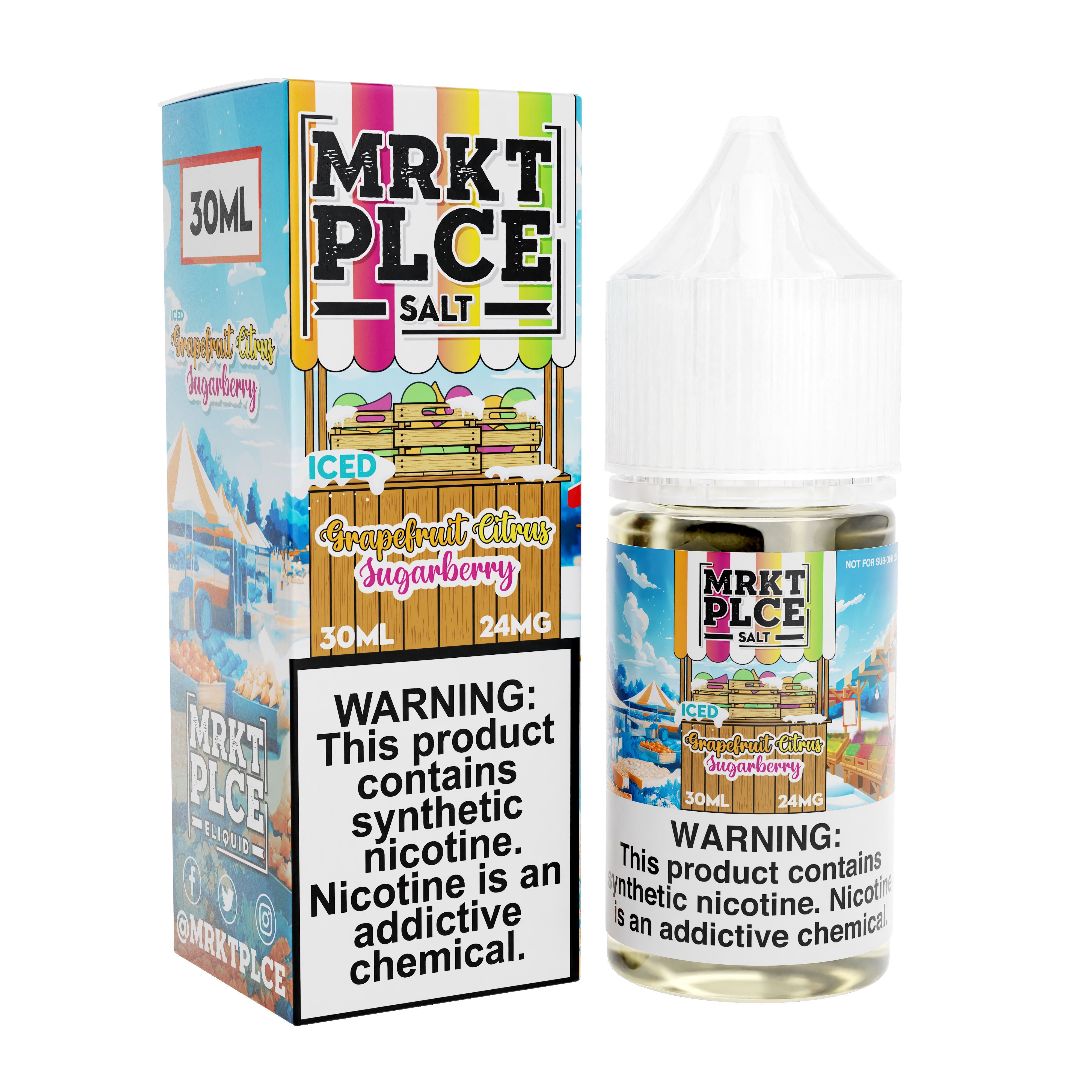 Iced Grapefruit Citrus Sugarberry by MRKT PLCE Salts 30mL with Packaging