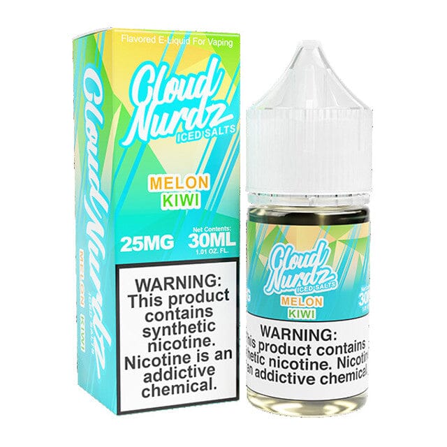 Iced Kiwi Melon by Cloud Nurdz TFN Salts E-Liquid 30ml with packaging