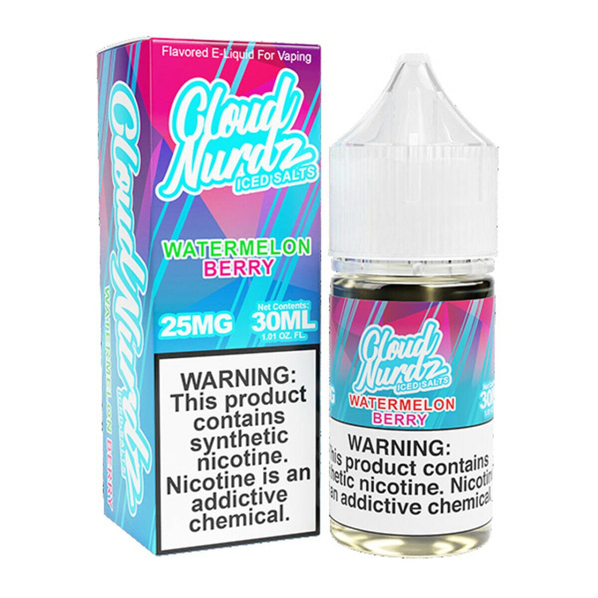  Iced Watermelon Berry by Cloud Nurdz TFN Salts E-Liquid 30ml with packaging