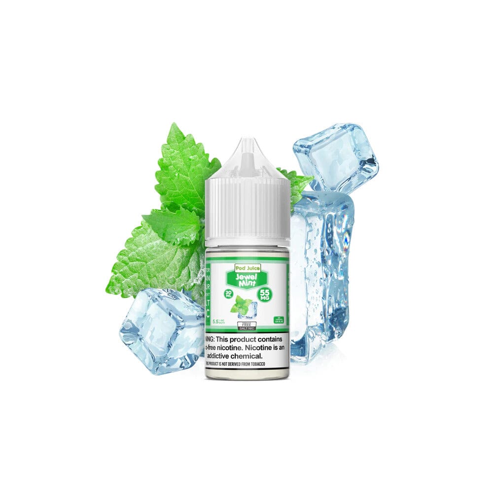  Jewel Mint by Pod Juice Salt 30ml Bottle with background