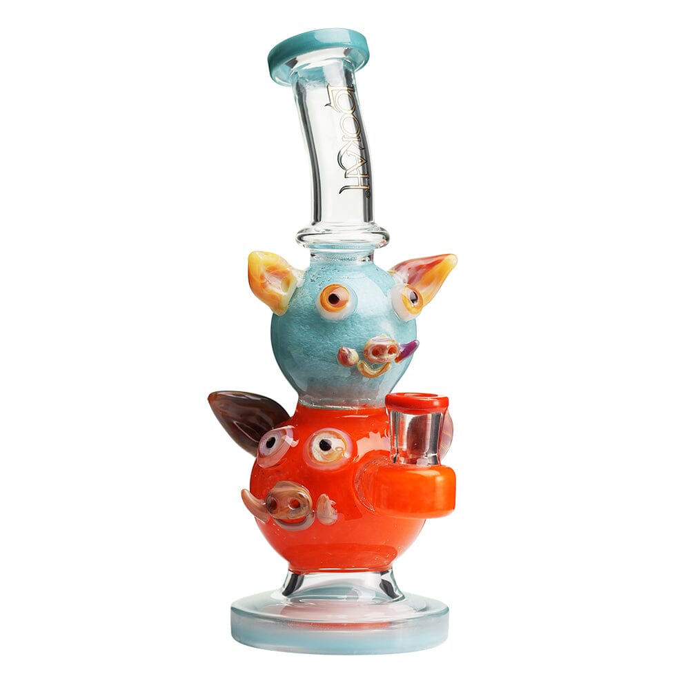 Lookah 10“ Cute Double Piggy Dab Rig (WPC1208) Wathet Blue