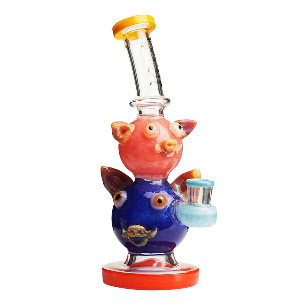 Lookah 10“ Cute Double Piggy Dab Rig (WPC1208) Pink