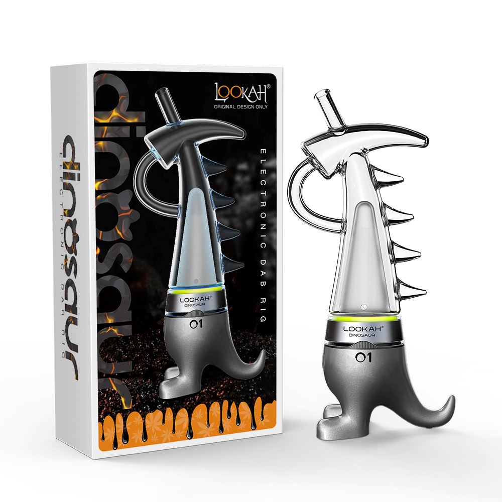 Lookah Dinosaur E-Dab Rig Gray with packaging