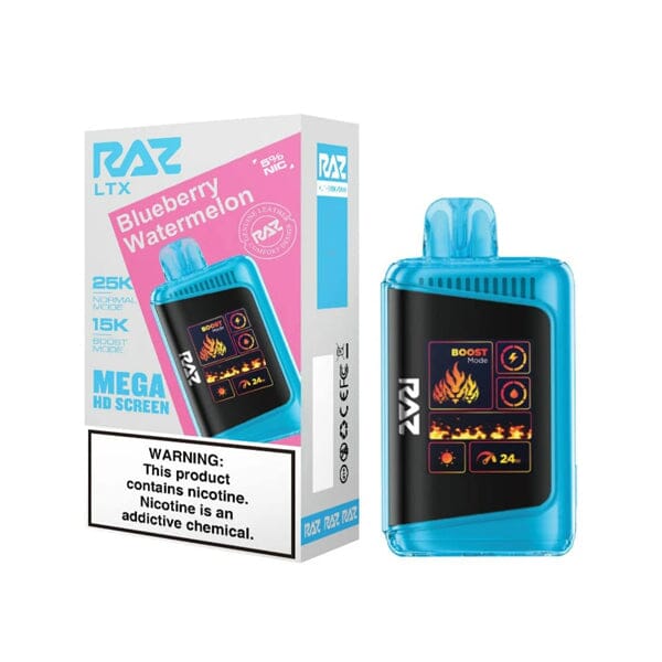 LTX 25K Puff Disposable E-Cig by RAZ 50mg 16mL blueberry watermelon with packaging