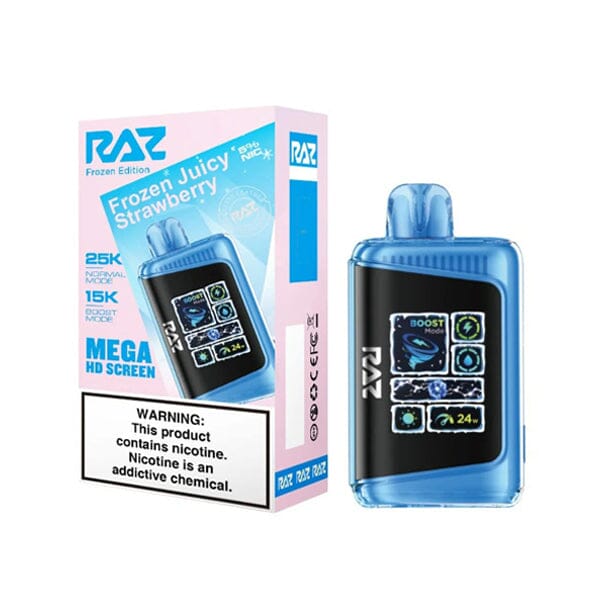 LTX 25K Puff Disposable E-Cig by RAZ 50mg 16mL frozen juicy strawberry with packaging