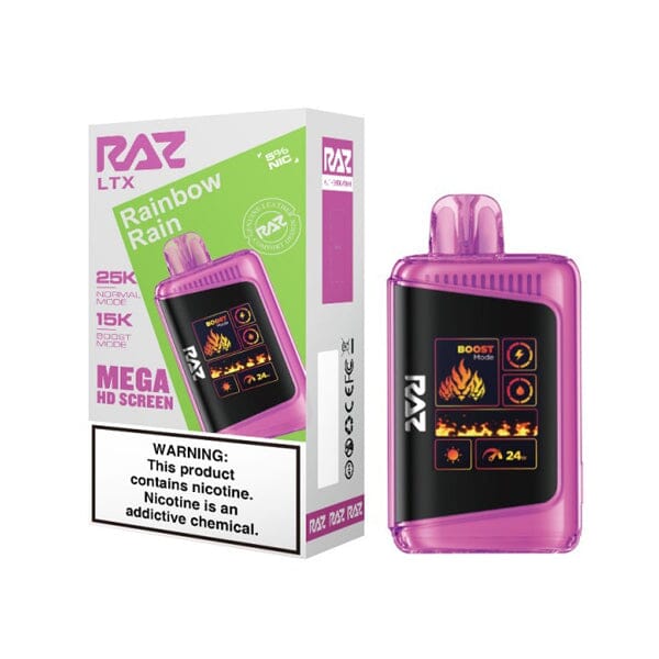 LTX 25K Puff Disposable E-Cig by RAZ 50mg 16mL rainbow rain with packaging