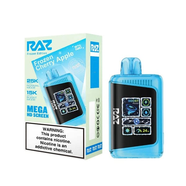 LTX 25K Puff Disposable E-Cig by RAZ 50mg 16mL frozen cherry apple with packaging