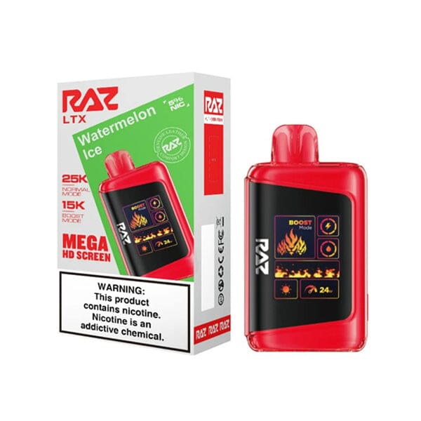 LTX 25K Puff Disposable E-Cig by RAZ 50mg 16mL watermelon ice with packaging