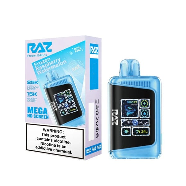 LTX 25K Puff Disposable E-Cig by RAZ 50mg 16mL frozen raspberry watermelon with packaging