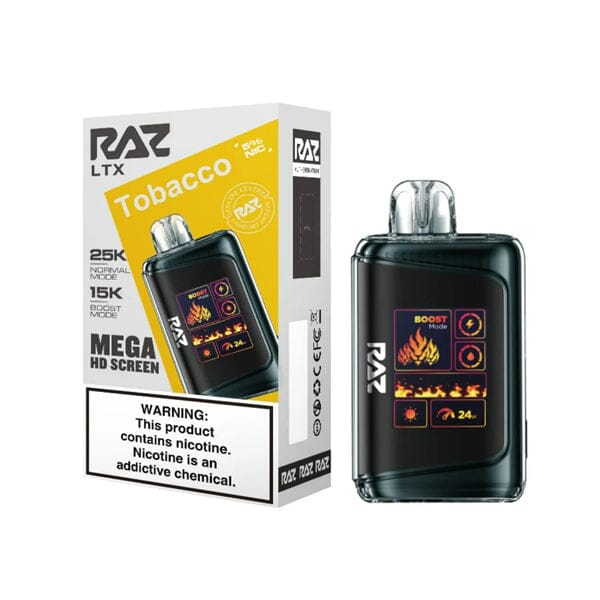 LTX 25K Puff Disposable E-Cig by RAZ 50mg 16mL tobacco with packaging